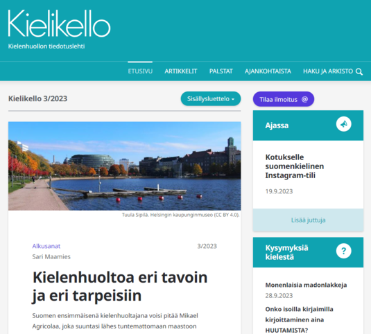 Kielikello 3/2023. Ruutukaappaus.