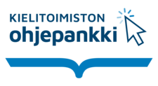 Kielitoimiston ohjepankin logo. Suunnittelu: Poutapilvi.