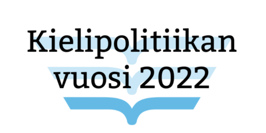 Kielipolitiikan vuosi 2022 -katsauksen logo. Taitto: Sara Ijäs.