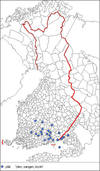 Jämsä - yltä-sanan levikki