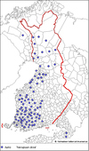 Karjalohja - hako-sanan levikki