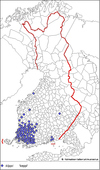 Karjalohja - köppi-sanan levikki