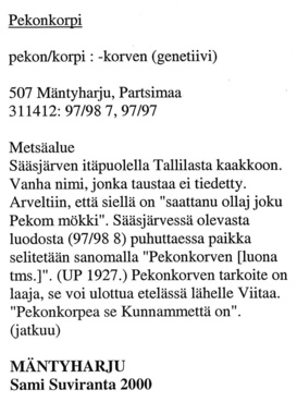 Pekonkorpi (nimilippu)