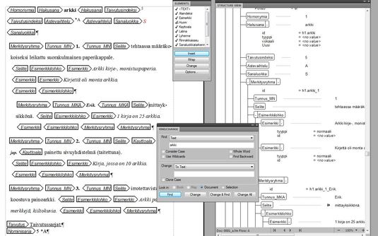 Arkki-artikkeli Adobe FrameMakerissa (ruutukaappaus)