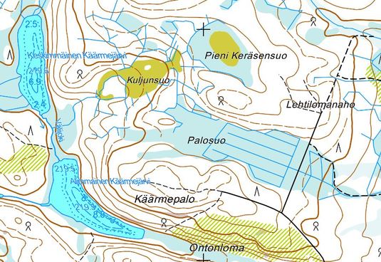 Alimmainen Käärmejärvi. © Maanmittauslaitos 2015