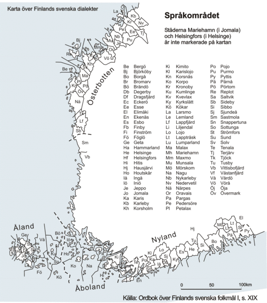 Språkområdet (Karta över Finlands svenska dialekter)