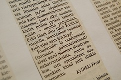 Eikö tässä olisi töitä Kielitoimistolle. Suomen Kuvalehti 1984. Kuva: Ulla Onkamo, Kotus.