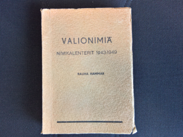 Valionimiä-kirjan kansi. Kuva: Vesa Heikkinen.