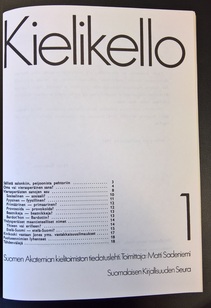 Kielikellon ensimmäinen numero (1968). Näköispainoksesta.