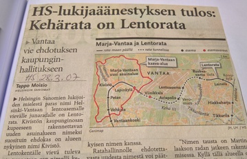 Kehärata on Lentorata. Helsingin Sanomat 28.3.2007.