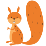 Kielipähkinöiden tunnushahmo Terho-orava. Kuva: AtomicBHB/Shutterstock.com.