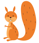Kielipähkinöiden tunnushahmo Terho-orava. Kuva: AtomicBHB/Shutterstock.com.