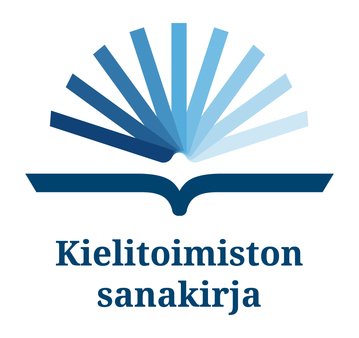 Kielitoimiston sanakirjan logokuva ja teksti. Suunnittelu: Poutapilvi.