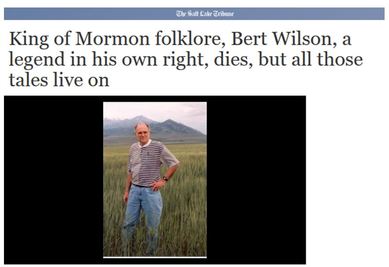 Uutinen Bert Wilsonin kuolemasta. 6.5.2016. Kuvakaappaus: The Salt Lake Tribune.