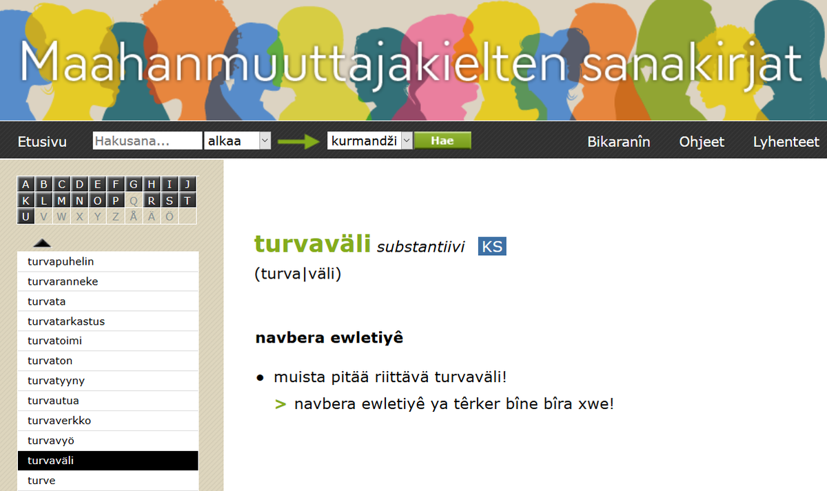 Suomi–kurmandži-sanakirja ulottuu jo UV-säteilyyn - Kotimaisten kielten  keskus