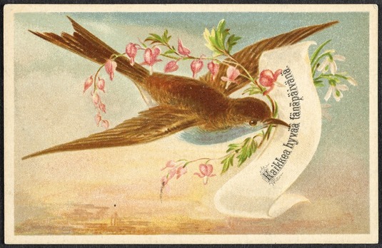 Nimipäiväkortti vuodelta 1882. Kuva: Helsingin kaupunginmuseo. CC BY 4.0.