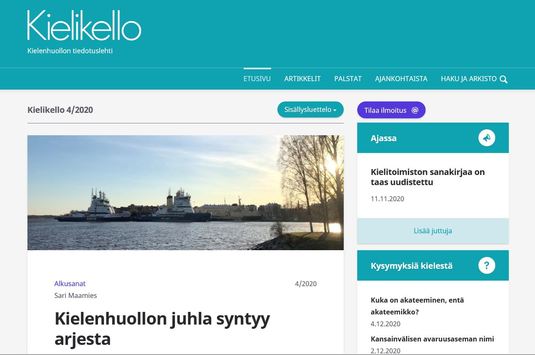 Kielikello 4/2020. Ruutukaappaus.