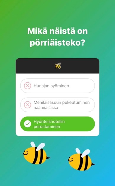 Kielen juhlaa 75 -Instagram-tilin uudissanavisa: Hyönteishotellin perustaminen on esimerkki pörriäisteosta. Kuva: Henna Leskelä, Kotus.