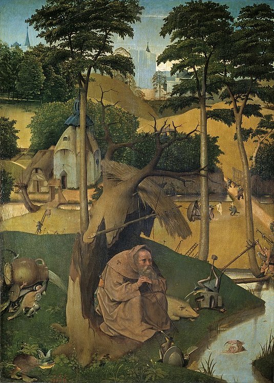 Pyhän Antoniuksen kiusaukset, Hieronymus Bosch tai seuraaja. Museo del Prado, Madrid. Wikimedia Commons. Public Domain.