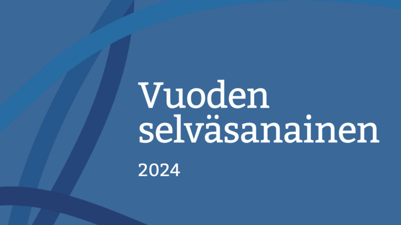 Vuoden selväsanainen 2024. Kuva: Iina Immonen, Kotus.