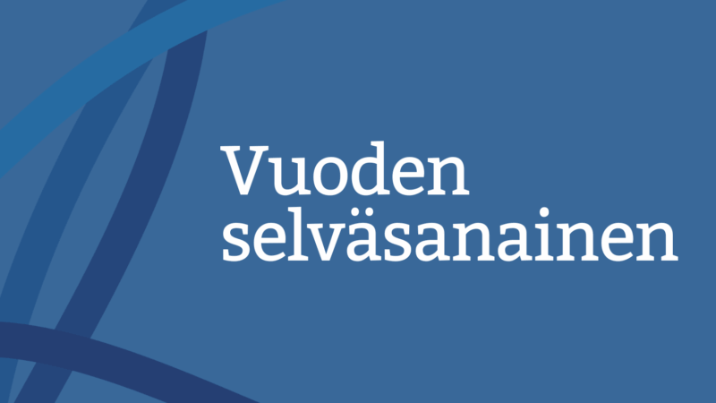Vuoden selväsanainen -logo. Kuva: Iina Immonen, Kotus.