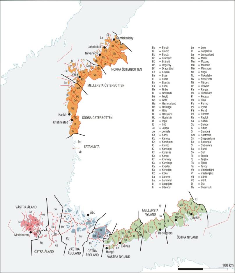 Socknar och regional indelning i det svenska Finland