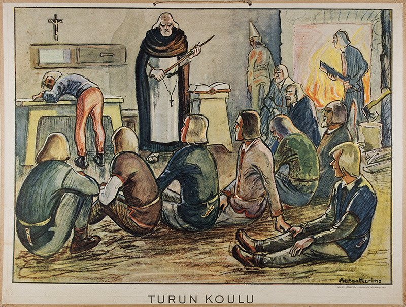 Turun koulu. Aarno Karimon opetustaulu, WSOY 1935. Kuva: Turun museokeskus.