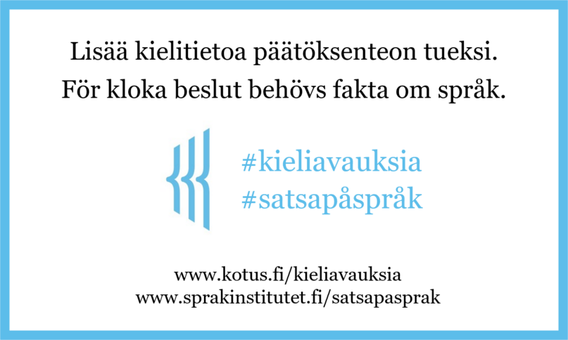 Lisää kielitietoa päätöksenteon tueksi. Kieliavauksia 2023.