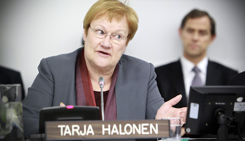 Tarja Halonen YK:n yleiskokouksessa lokakuussa 2011. Kuva: Rick Bajornas, UN Photo.