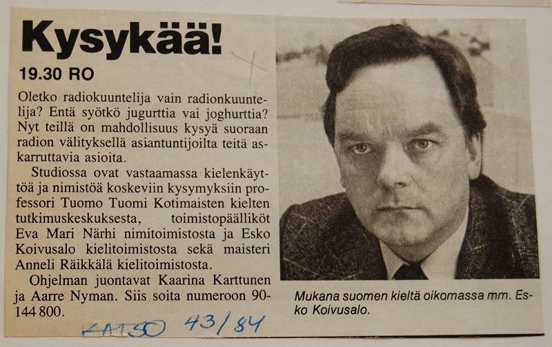 Kysykää. Katso 43/84.