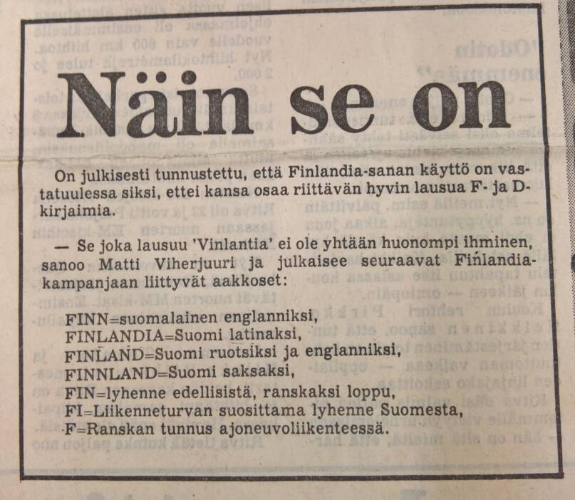 Matti Viherjuuri taistelee Finlandian puolesta. Kuva: Uusi Suomi 2.11.1978.