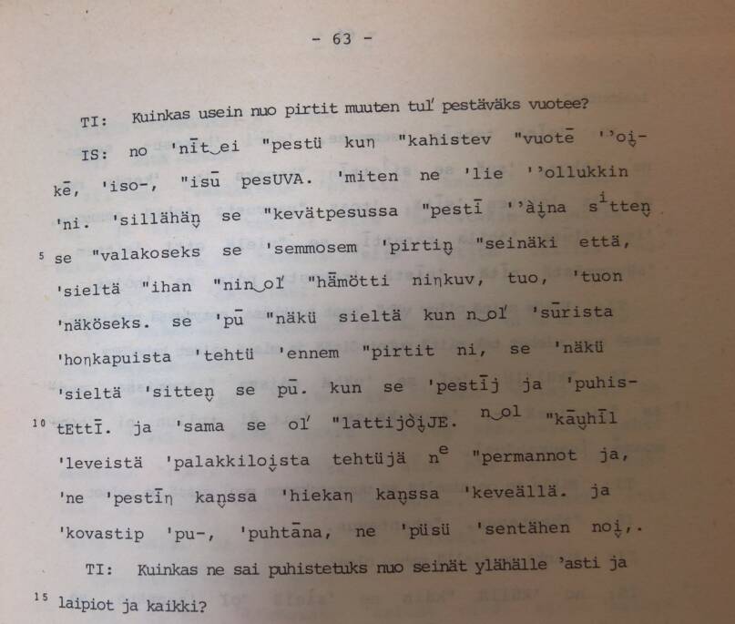 Pirtin pesemisestä Jämsän murretta -kirjassa