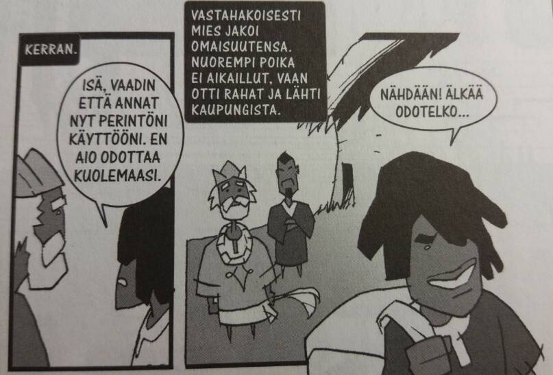 Tuhlaajapoikavertaus. Manga-Raamatun kaksi ruutua. Kustannus Oy Arkki.