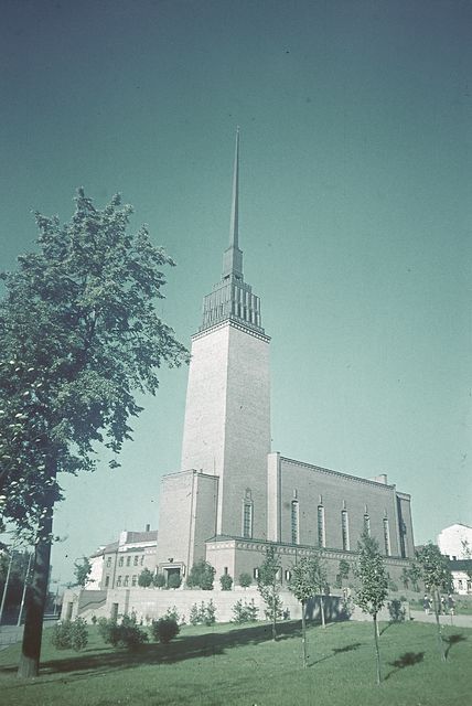 Mikael Agricolan kirkko. Helsinki 1940-luku. Aarne Pietinen Oy. Kuva: Lars Eliel Sonck. Museovirasto. CC BY 4.0.