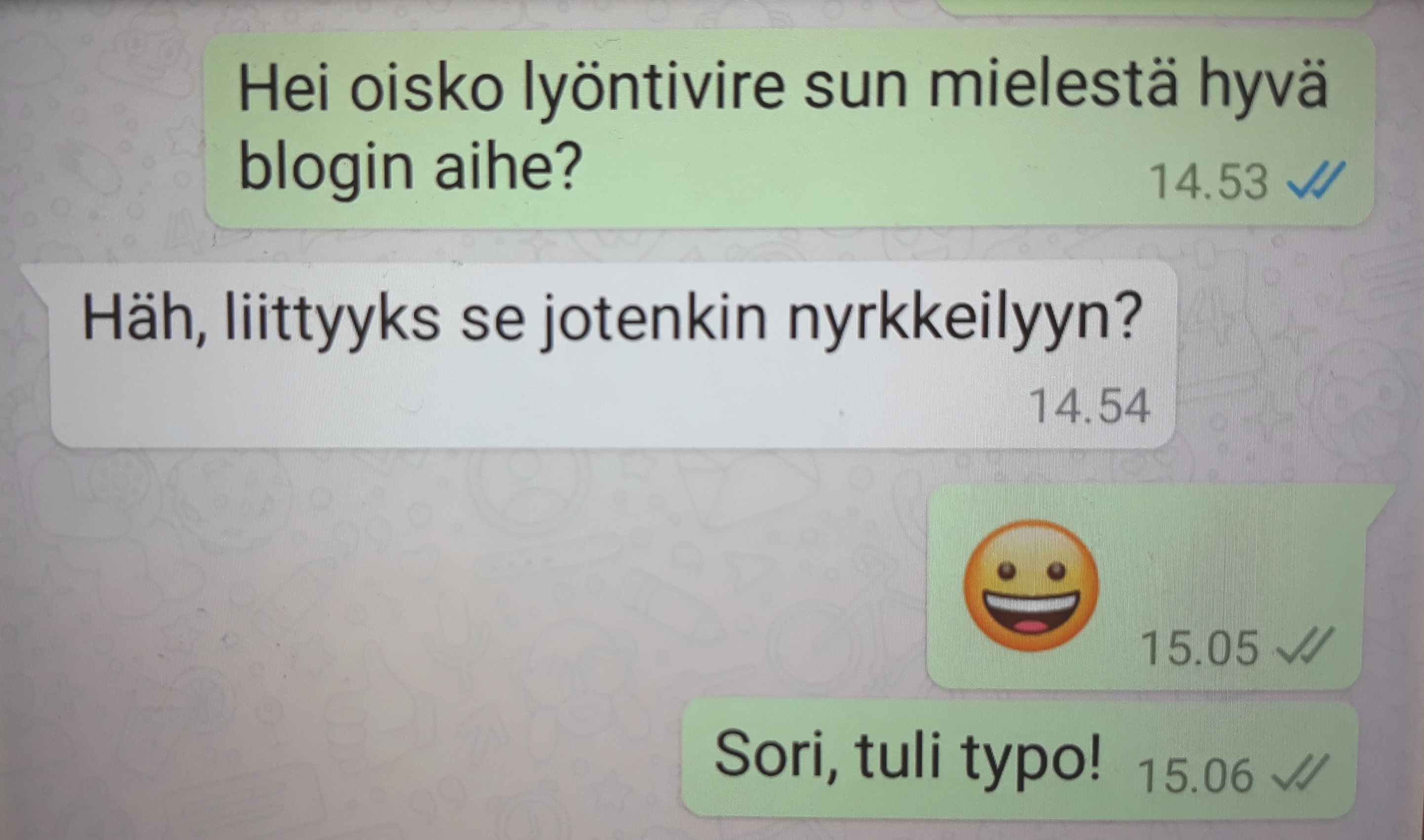 Lyöntivirhe vai lyöntivire? Kuva: Kotuksen arkisto