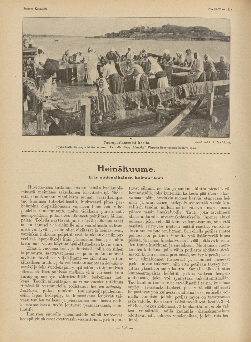 Heinäkuume. Suomen kuvalehti 27-32/1917.