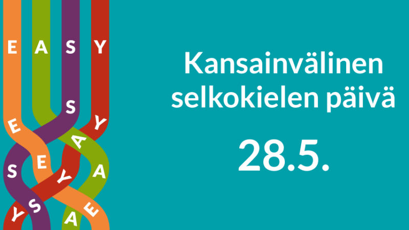 Logo, jossa teksti Kansainvälisen selkokielen päivä 28.5.